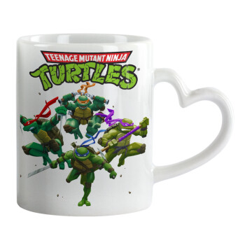 Ninja turtles, Mug heart handle, ceramic, 330ml