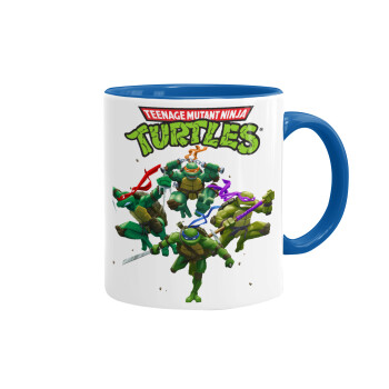 Ninja turtles, Mug colored blue, ceramic, 330ml