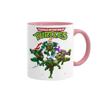 Ninja turtles, Mug colored pink, ceramic, 330ml