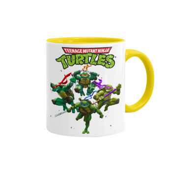 Ninja turtles, Mug colored yellow, ceramic, 330ml