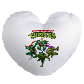 Ninja turtles, Μαξιλάρι καναπέ καρδιά 40x40cm περιέχεται το  γέμισμα