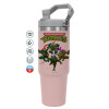 ΡΟΖ χρώματος Θερμός Ανοξείδωτο 890ml (30oz) με χερούλι