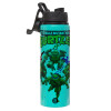 Metallic water bottle with safety lid, 850ml aluminum