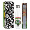 Easter candle, metallic white thermos bottle (500ml) & aromatic flat candle (30cm) (GRAY)