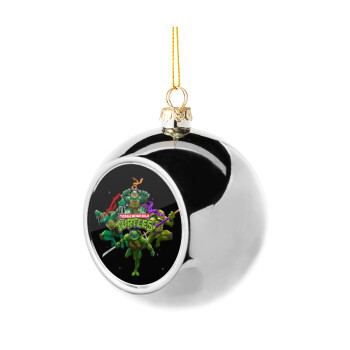 Ninja turtles, Χριστουγεννιάτικη μπάλα δένδρου Ασημένια 8cm