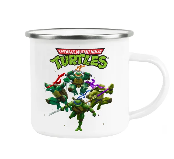 Ninja turtles — Κούπα Μεταλλική εμαγιέ λευκη 360ml