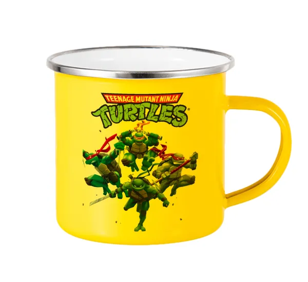 Ninja turtles — Κούπα Μεταλλική εμαγιέ Κίτρινη 360ml
