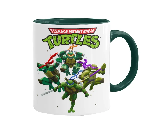 Ninja turtles — Κούπα χρωματιστή πράσινη, κεραμική, 330ml