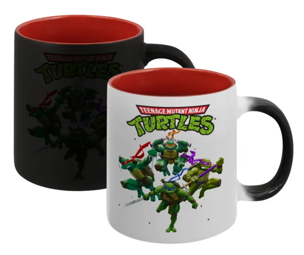 Ninja turtles — Κούπα Μαγική εσωτερικό κόκκινο, κεραμική, 330ml που αλλάζει χρώμα με το ζεστό ρόφημα