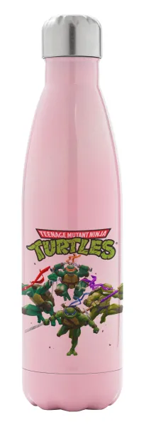 Ninja turtles — Μεταλλικό παγούρι θερμός Ροζ Ιριδίζον (Stainless steel), διπλού τοιχώματος, 500ml