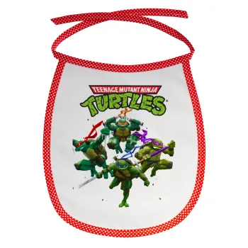 Ninja turtles, Σαλιάρα μωρού αλέκιαστη με κορδόνι Κόκκινη