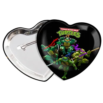 Ninja turtles, Κονκάρδα παραμάνα καρδιά (57x52mm)