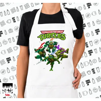 Ninja turtles, Ποδιά μακριά Σεφ ολόσωμη με τσέπες white (ΕΝΗΛΙΚΩΝ)