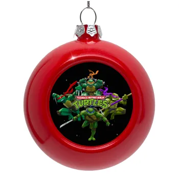 Ninja turtles, Red Christmas tree ornament bauble 8cm