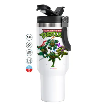 Ninja turtles, Mega Tumbler με καπάκι, διπλού τοιχώματος (θερμό) 1,2L