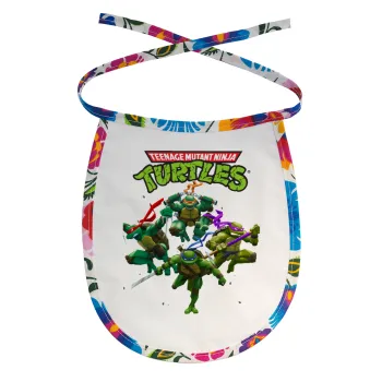 Ninja turtles, Σαλιάρα μωρού αλέκιαστη με κορδόνι Χρωματιστή