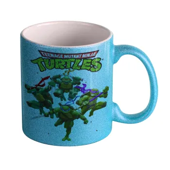 Ninja turtles, Κούπα Σιέλ Glitter που γυαλίζει, κεραμική, 330ml