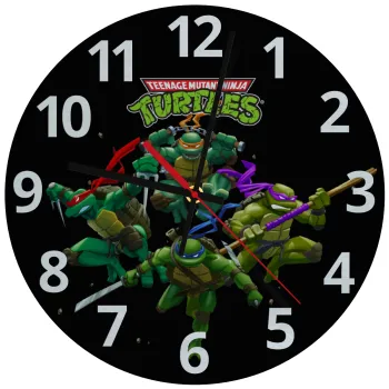 Ninja turtles, Ρολόι τοίχου γυάλινο (30cm)