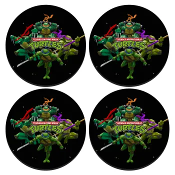 Ninja turtles, ΣΕΤ 4 Σουβέρ ξύλινα στρογγυλά (9cm)