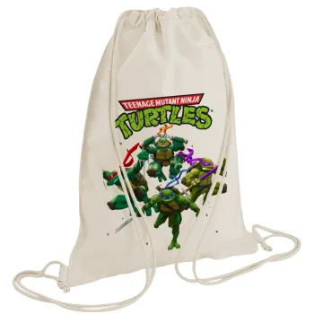 Ninja turtles, Backpack bag GYMBAG natural (28x40cm)