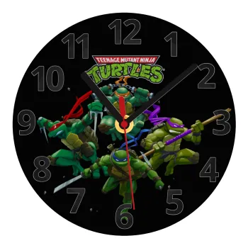 Ninja turtles, Ρολόι τοίχου γυάλινο (20cm)