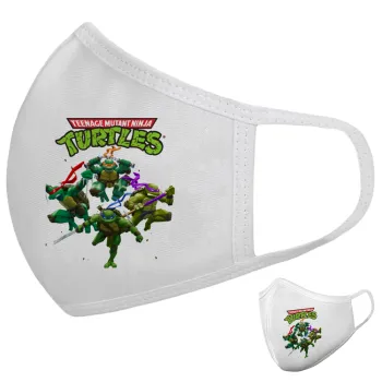 Ninja turtles, Μάσκα υφασμάτινη υψηλής άνεσης παιδική (Δώρο πλαστική θήκη)