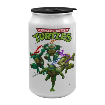 Ninja turtles, Κούπα ταξιδιού μεταλλική με καπάκι (tin-can) 500ml
