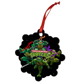 Ninja turtles, Στολίδι Χριστουγεννιάτικο στολίδι snowflake ξύλινο 7.5cm