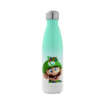 Super mario Luigi, Metal mug thermos Green/White (Stainless steel), double wall, 500ml
