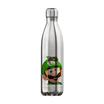 Super mario Luigi, Inox (Stainless steel) hot metal mug, double wall, 750ml