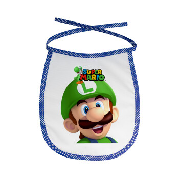 Super mario Luigi, Σαλιάρα μωρού αλέκιαστη με κορδόνι Μπλε