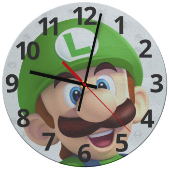 Super mario Luigi, Ρολόι τοίχου γυάλινο (30cm)