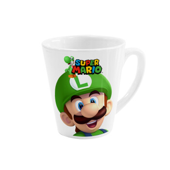 Super mario Luigi, Κούπα Latte Λευκή, κεραμική, 300ml