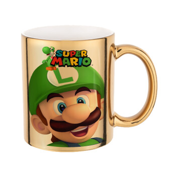 Super mario Luigi, Κούπα χρυσή καθρέπτης, 330ml