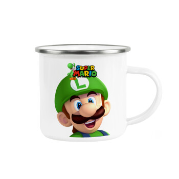 Super mario Luigi, Metallic enamel cup white 360ml