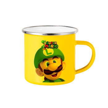 Super mario Luigi, Yellow Enamel Metallic Cup 360ml