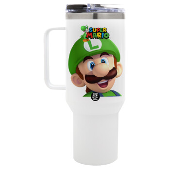 Super mario Luigi, Mega Tumbler με καπάκι, διπλού τοιχώματος (θερμό) 1,2L
