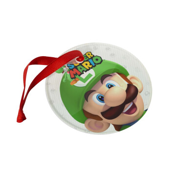 Super mario Luigi, Χριστουγεννιάτικο στολίδι γυάλινο 9cm