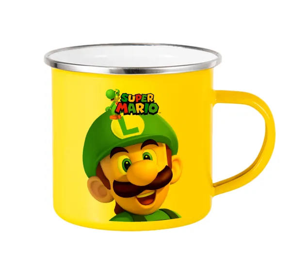 Super mario Luigi — Yellow Enamel Metallic Cup 360ml