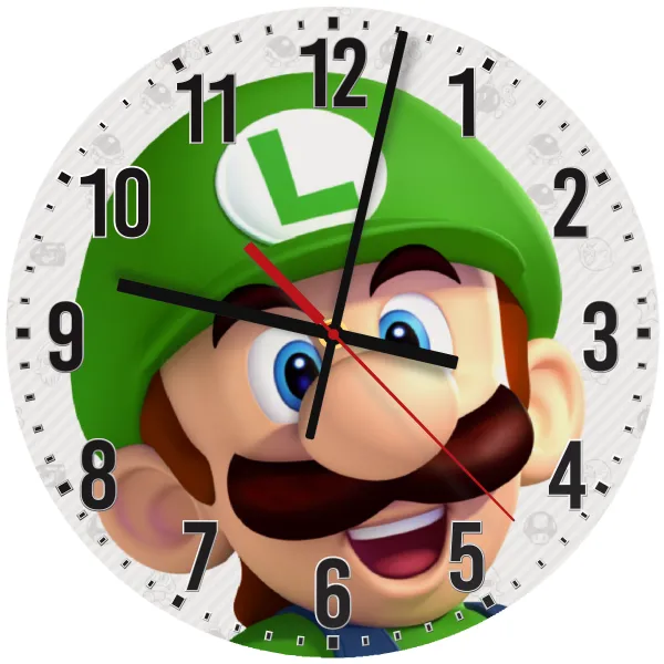 Super mario Luigi — Wooden wall clock (30cm)