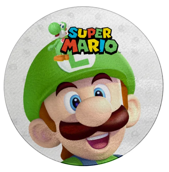 Super mario Luigi — Round glass cutting board (30cm)