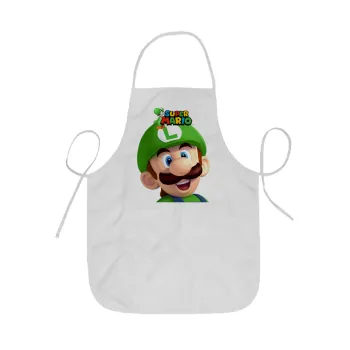 Super mario Luigi, Ποδιά Σεφ ολόσωμη κοντή  Παιδική (44x62cm)