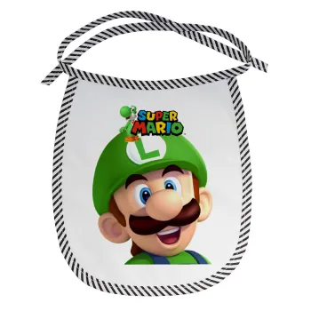 Super mario Luigi, Σαλιάρα μωρού αλέκιαστη με κορδόνι Μαύρη