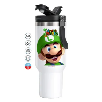 Super mario Luigi, Mega Tumbler με καπάκι, διπλού τοιχώματος (θερμό) 1,2L