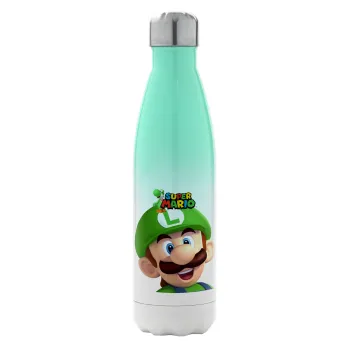 Super mario Luigi, Metal mug thermos Green/White (Stainless steel), double wall, 500ml