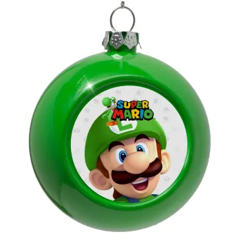 Super mario Luigi, Green Christmas tree ornament bauble 8cm