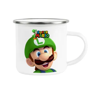 Super mario Luigi, Κούπα Μεταλλική εμαγιέ λευκη 360ml