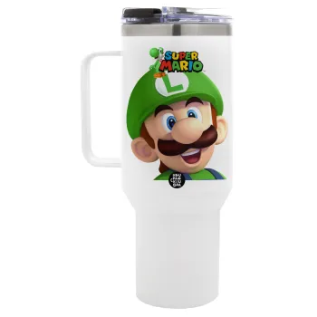 Super mario Luigi, Mega Tumbler με καπάκι, διπλού τοιχώματος (θερμό) 1,2L