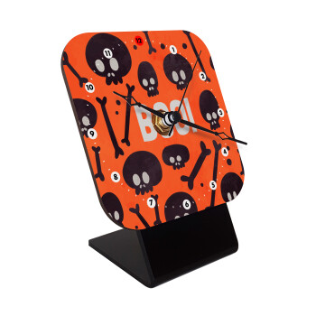 Halloween boo, Quartz Wooden table clock with hands (10cm)