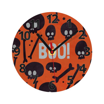 Halloween boo, Ρολόι τοίχου γυάλινο (20cm)